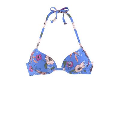 s.Oliver gebloemde push-up bikinitop blauw s.Oliver gebloemde push-up bikinitop blauw