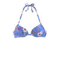 s.Oliver gebloemde push-up bikinitop blauw - thumbnail