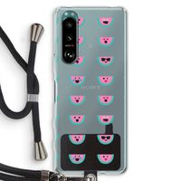 Smiley watermeloenprint: Sony Xperia 5 III Transparant Hoesje met koord