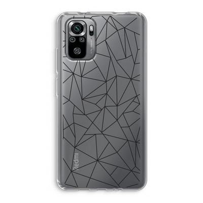 Geometrische lijnen zwart: Xiaomi Redmi Note 10S Transparant Hoesje