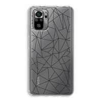 Geometrische lijnen zwart: Xiaomi Redmi Note 10S Transparant Hoesje