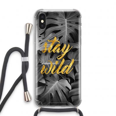 Stay wild: iPhone X Transparant Hoesje met koord