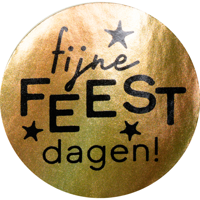 Etiket | Cadeauetiket | papier | Fijne Feestdagen | ∅45mm | goud/zwart | rol à 500 stuks