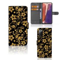 Samsung Galaxy Note 20 Hoesje Gouden Bloemen