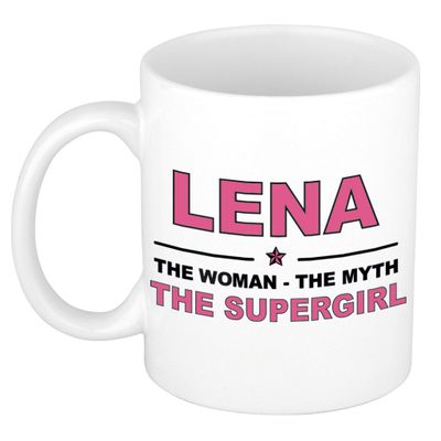 Lena The woman, The myth the supergirl cadeau koffie mok / thee beker 300 ml Lena The woman, The myth the supergirl cadeau koffie mok / thee beker 300 ml
