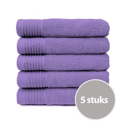 The One Handdoek 450 gram 50x100 cm Paars (5 stuks)