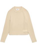 AMI Paris logo-patch knitted jumper - Tons neutres