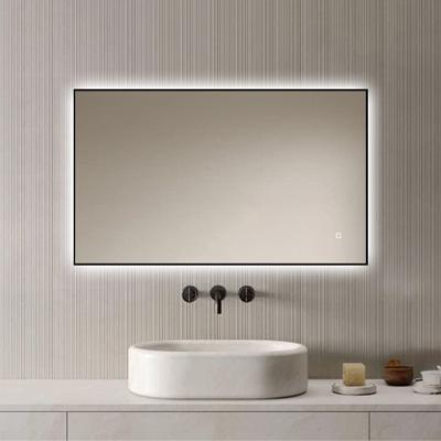 Loxa - Rechthoekige Badkamerspiegel Sorento met led 100x60cm - Zwarte omlijsting - Dimbaar - 3 Led standen - Condensvrij vlak - Duurzame kwalieit - Eenvoudige installatie