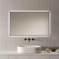 Loxa - Rechthoekige Badkamerspiegel Sorento met led 100x60cm - Zwarte omlijsting - Dimbaar - 3 Led standen - Condensvrij vlak - Duurzame kwalieit - Eenvoudige installatie