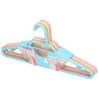 4x Kinder kledinghangers - pastel - 27 cm - kunststof   -