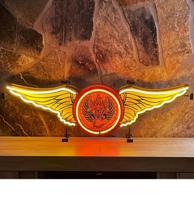 Motorcycle Wings (Echte Neon Verlichting Oranje/Geel 112 x 36 cm