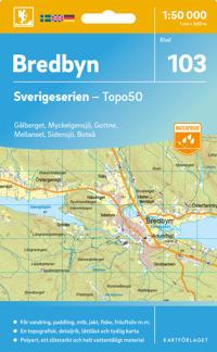 Wandelkaart - Topografische kaart 103 Sverigeserien Bredbyn | Norstedts