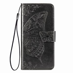 iPhone SE 2020 hoesje - Bookcase - Pasjeshouder - Portemonnee - Vlinderpatroon - Kunstleer - Zwart