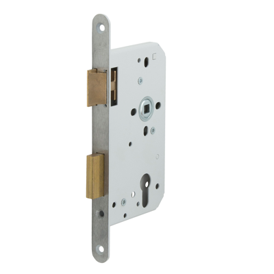 Nemef 649/66 Deurslot | DM60mm | PC72mm | krukgat 8mm | voorplaat RVS 20x235mm afgerond | messing zwengeldagschoot en nachtschoot | DR 2+4 -