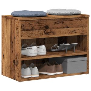 VidaXL Schoenenbank 60x30x45 cm bewerkt hout oud houtkleurig