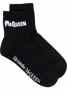 Alexander McQueen chaussettes en maille intarsia - Noir