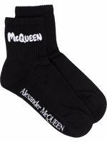 Alexander McQueen chaussettes en maille intarsia - Noir - thumbnail