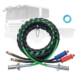 VEVOR 15FT luchtleidingset semi-vrachtwagen 3-in-1 luchtslangen 7-weg connector