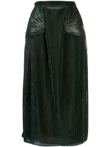 Marco De Vincenzo metallic pleated midi skirt - Bleu