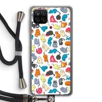 Kleurrijke katten: Samsung Galaxy A12 Transparant Hoesje met koord