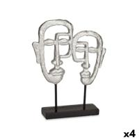 Decoratieve figuren Gift Decor YZ211914-3 YZ211914-3 Zilverkleurig Zilver Gezicht 27 x 32,5 x 10,5 cm (4 Stuks)