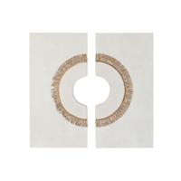 Wanddecoratie Home ESPRIT Wit Natuurlijk Cirkel Scandi 120 x 6 x 120 cm (2 Onderdelen)