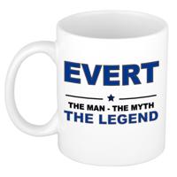 Evert cadeau mok - man myth legend - naam koffiemok - 300 ml - collega - vaderdag