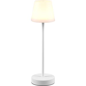 LED Tafellamp met Oplaadbare Batterijen - Trion Marty - 2.2W - Aanpasbare Kleurtemperatuur - Dimbaar - Spatwaterdicht IP44 - Rond - Wit