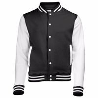 Zwart met wit college jacket voor dames - thumbnail