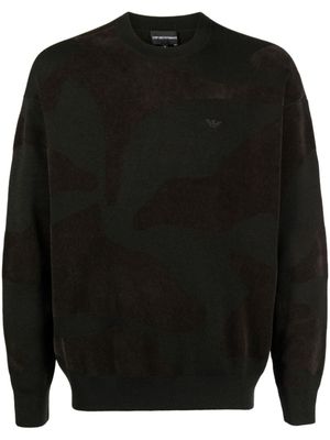 Emporio Armani pull à motif camouflage - Vert