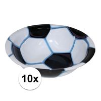 10x Voetbal bakje van plastic