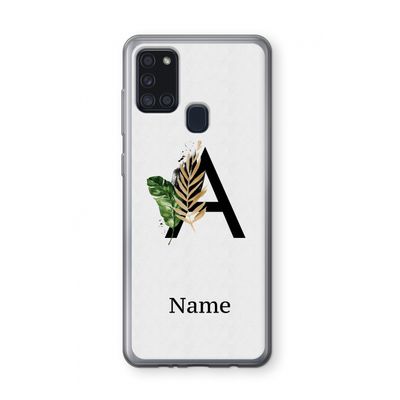 Charcoal Flora: Samsung Galaxy A21s Transparant Hoesje