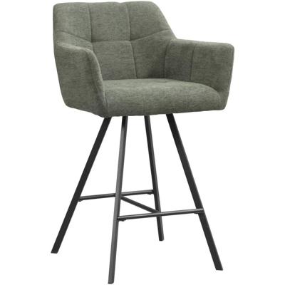 Leen Bakker - Barkruk Clint - Stof - Groen - 60x58.5x97 Cm