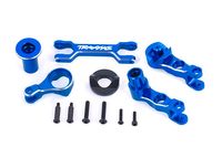 Traxxas - Steering bellcranks (left & right)/ draglink (6061-T6 aluminum, blue-anodized) (fits X-Maxx) (TRX-7746-BLUE) - thumbnail