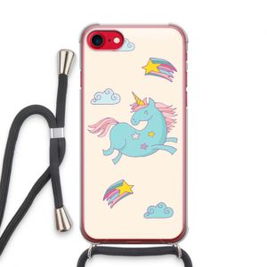 Vliegende eenhoorn: iPhone SE 2020 Transparant Hoesje met koord