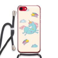 Vliegende eenhoorn: iPhone SE 2020 Transparant Hoesje met koord