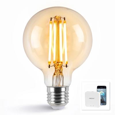 Wifi set met Dual White smart filament lamp van Milight 7W E27 fitting - Amberkleurig G95 model - Met Milight module Wifi set met Dual White smart filament lamp van Milight 7W E27 fitting - Amberkleurig G95 model - Met Milight module