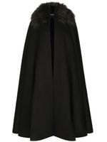 Dolce & Gabbana cape à col en fourrure artificielle - Noir