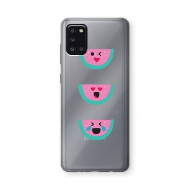 Smiley watermeloen: Samsung Galaxy A31 Transparant Hoesje