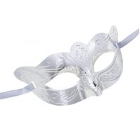 Oogmasker - zilver - Venetiaans masker - verkleedaccessoires gemaskerd bal