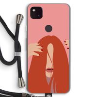 Woke up like this: Pixel 4a 5G Transparant Hoesje met koord Woke up like this: Pixel 4a 5G Transparant Hoesje met koord