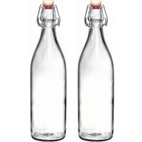 10x Beugelflessen/weckflessen transparant 1 liter rond 10x Beugelflessen/weckflessen transparant 1 liter rond
