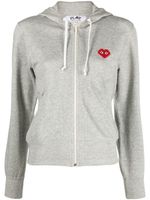 Comme Des Garçons Play hoodie zippé à coeur brodé - Gris