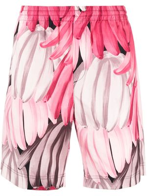 MSGM short de sport à imprimé graphique - Rose