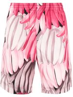 MSGM short de sport à imprimé graphique - Rose