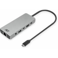 ACT AC7095 laptop dock & poortreplicator Bedraad USB 3.2 Gen 1 (3.1 Gen 1) Type-C Grijs - thumbnail