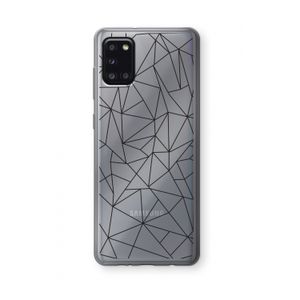 Geometrische lijnen zwart: Samsung Galaxy A31 Transparant Hoesje