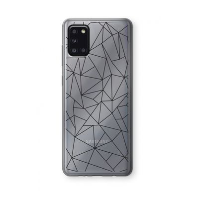 Geometrische lijnen zwart: Samsung Galaxy A31 Transparant Hoesje