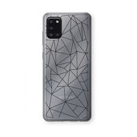 Geometrische lijnen zwart: Samsung Galaxy A31 Transparant Hoesje