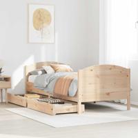 Bedframe zonder matras massief grenenhout 75x190 cm